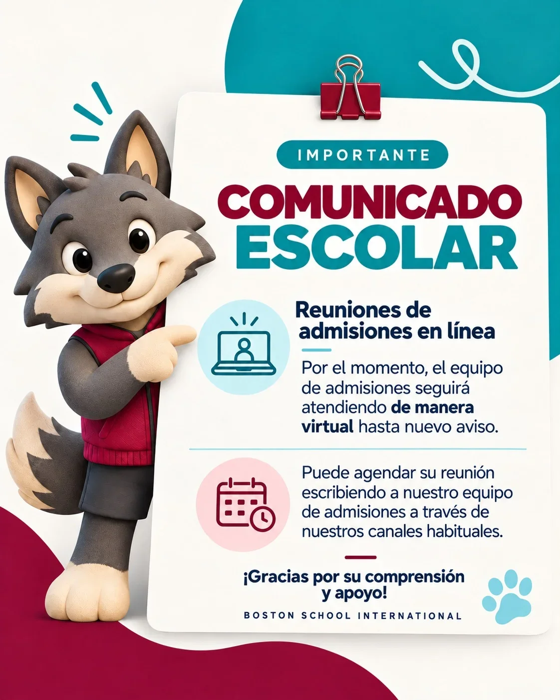 Reuniones de admisiones en modalidad virtual